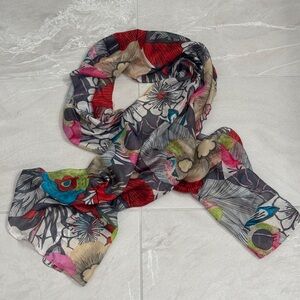 100% Silk Floral Scarf